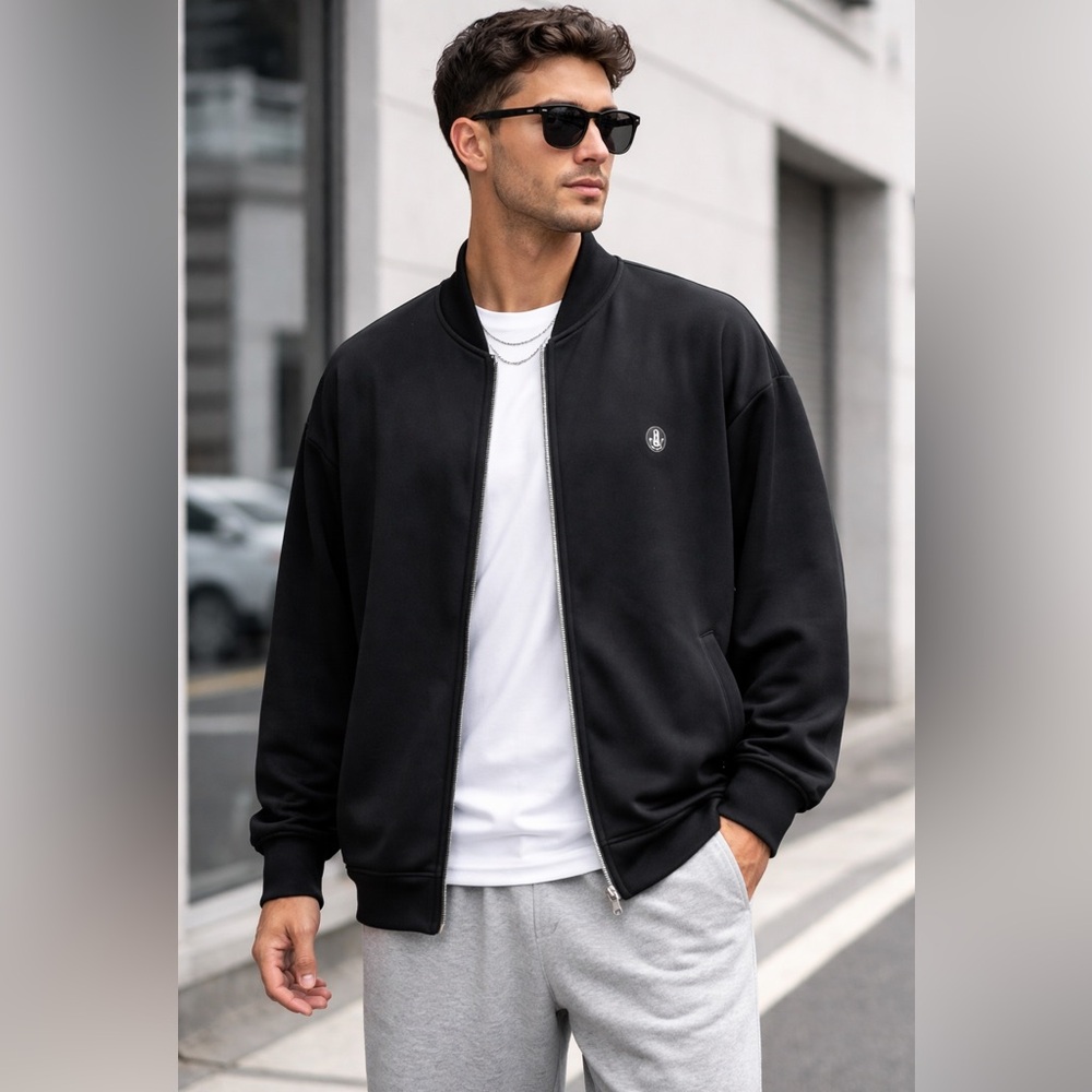 Body Glove Black Scuba Zip Jacket Athleisure Streetwear Large